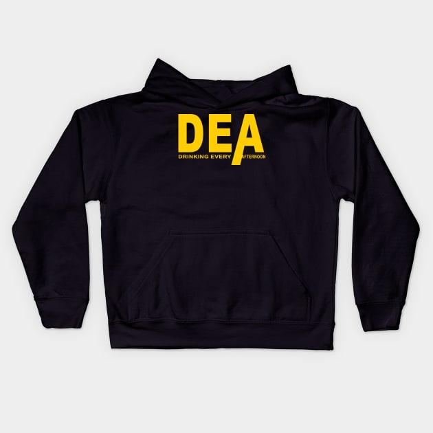 DEA Drinking Every Afternoon Kids Hoodie by The Laughing Professor